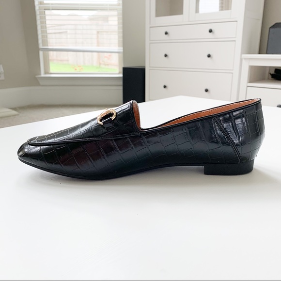 Top Moda Black Croc Loafer Astrid-1 - Picture 3 of 9